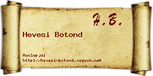 Hevesi Botond névjegykártya